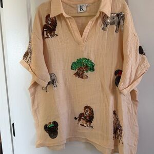 Ellory Kate Animal Kingdom sequin top Mickey Disney